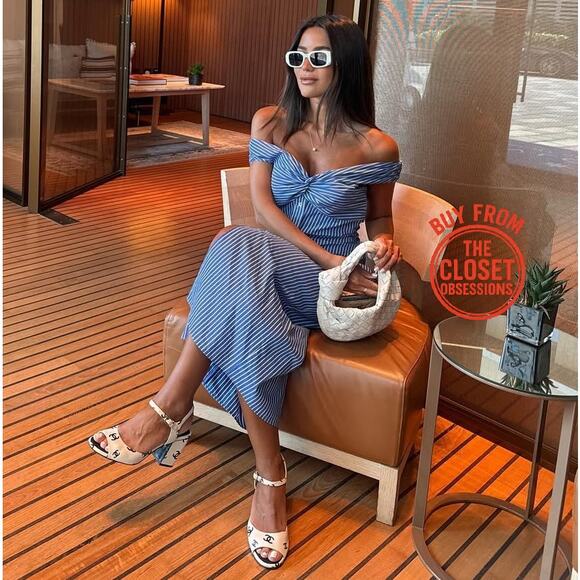 RARE!!! MANGO Off-the-Shoulder Midi Dress NWT - Picture 2 of 16